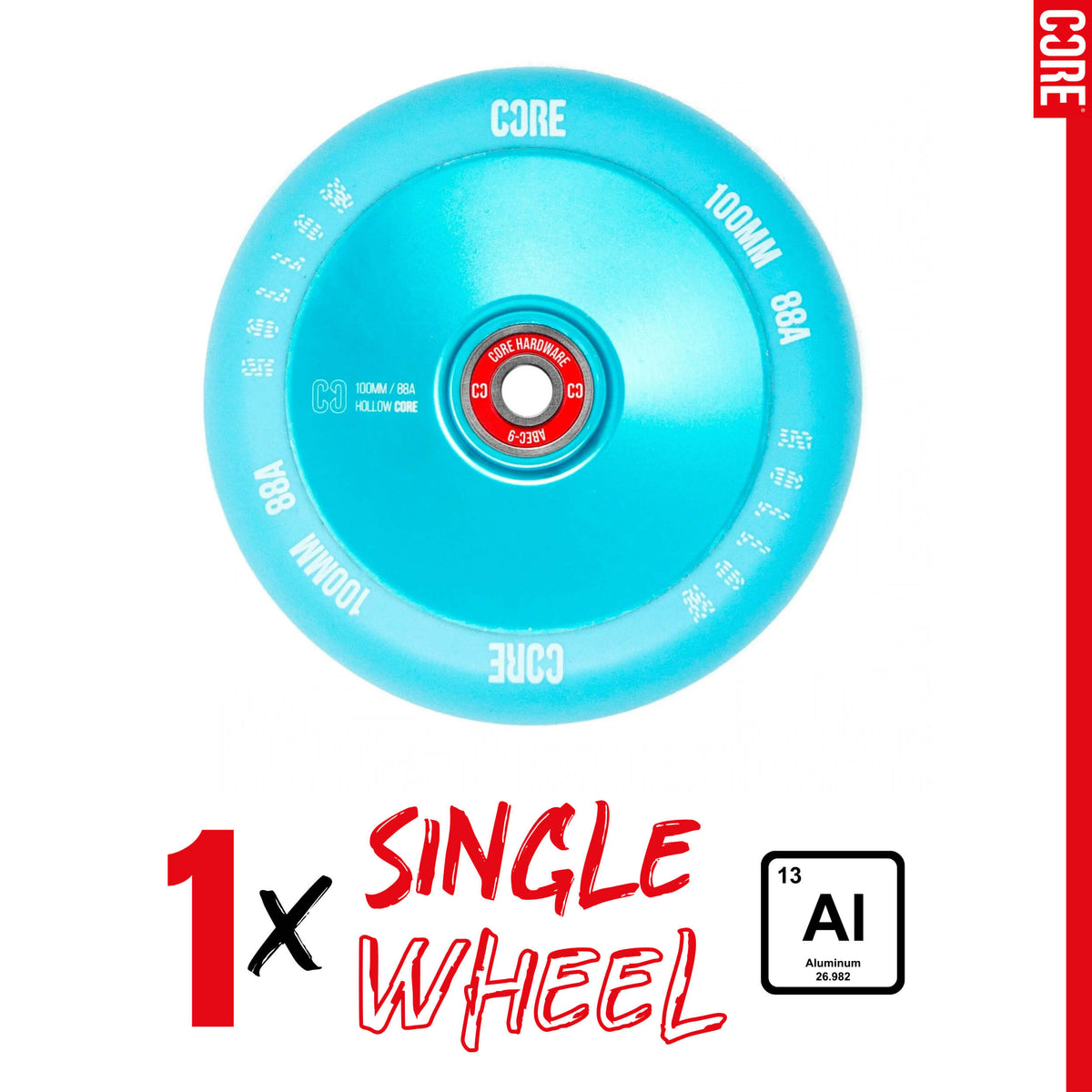 CORE Hollow Stunt Scooter Wheel 100mm - Mint Blue