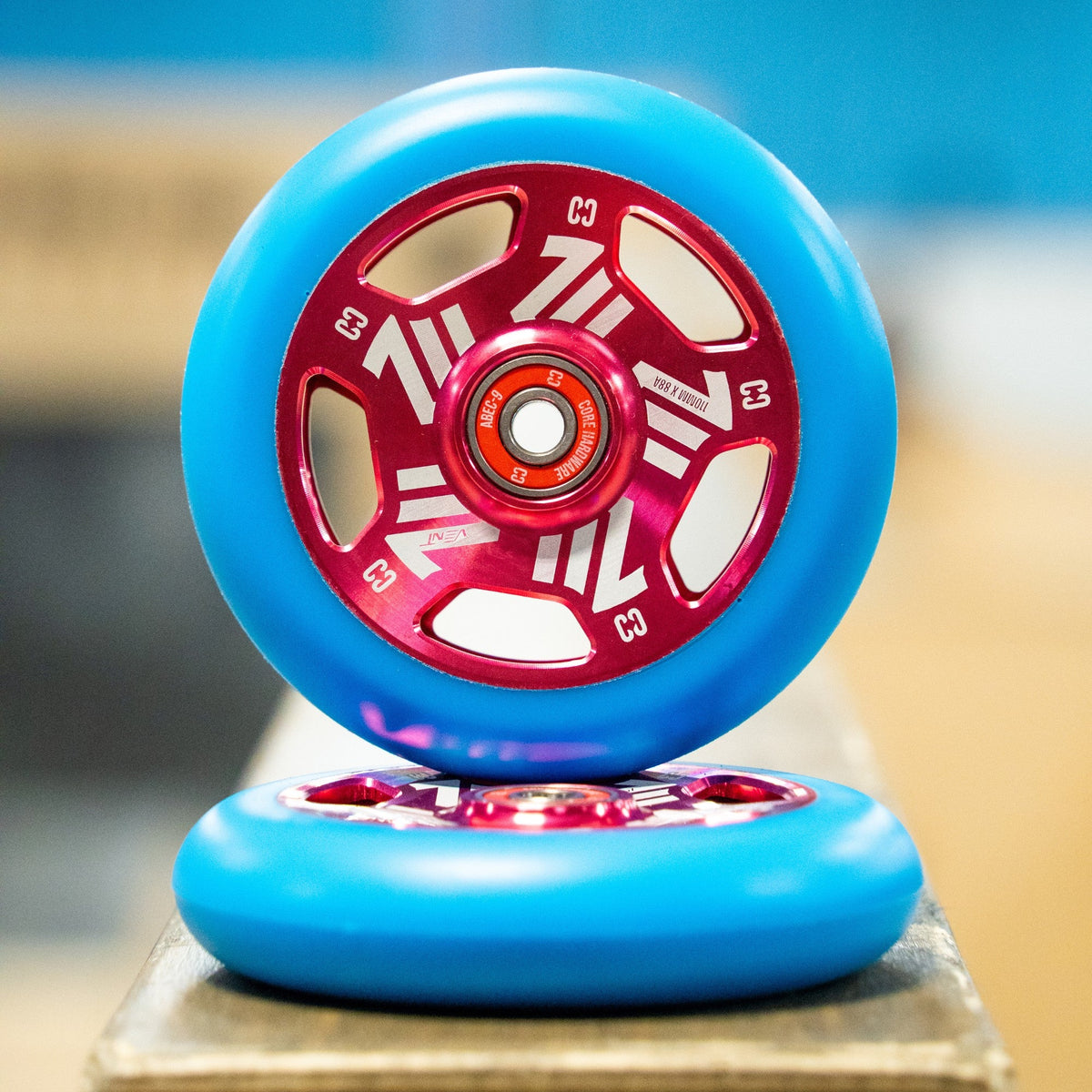 CORE Vent Hollow Scooter Wheel 110mm - Teal/Pink