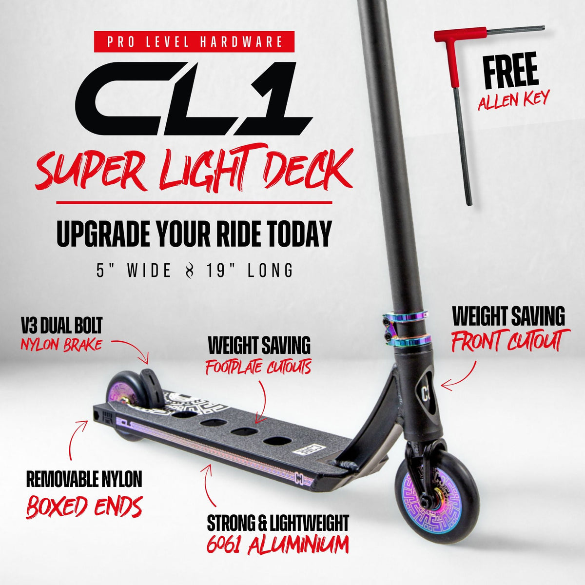 CORE CL1 complete stunt scooter in black and neochrome - lifestyle