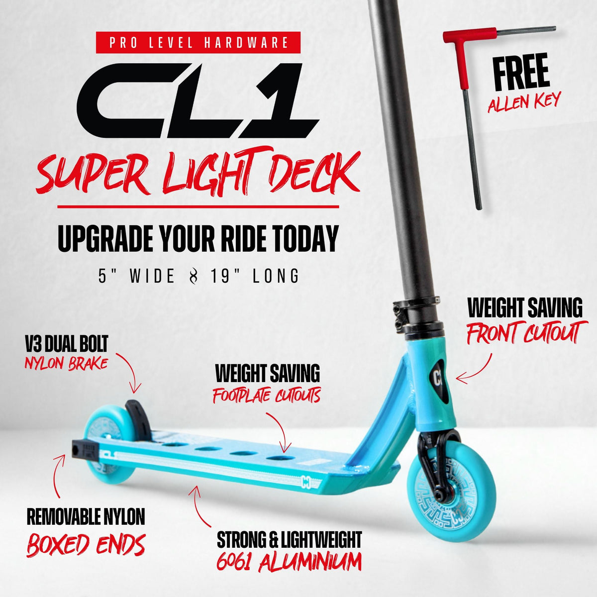 CORE CL1 complete stunt scooter in turtlescent teal - lifestyle