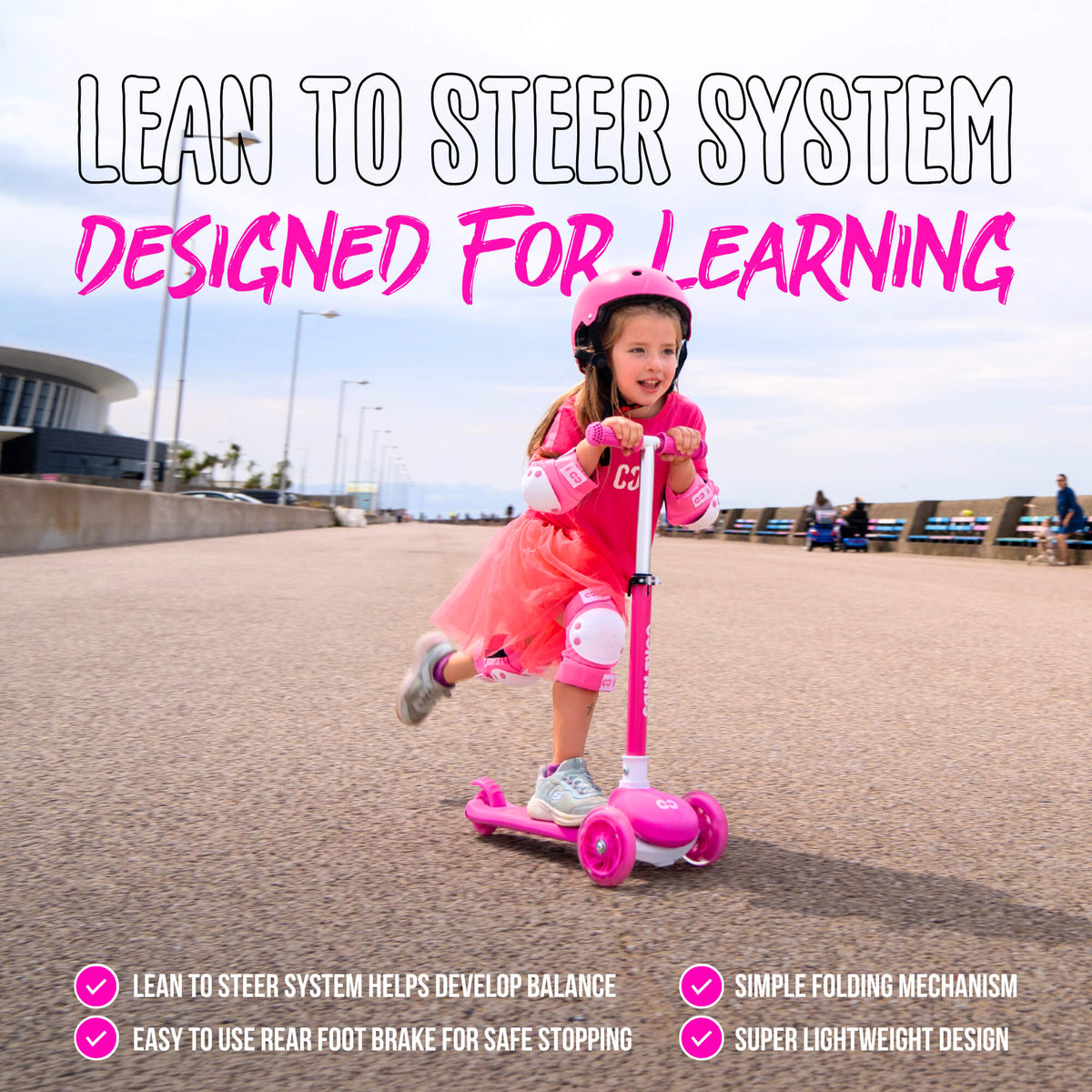 CORE Kids Foldy 3 Wheel Scooter - Pink