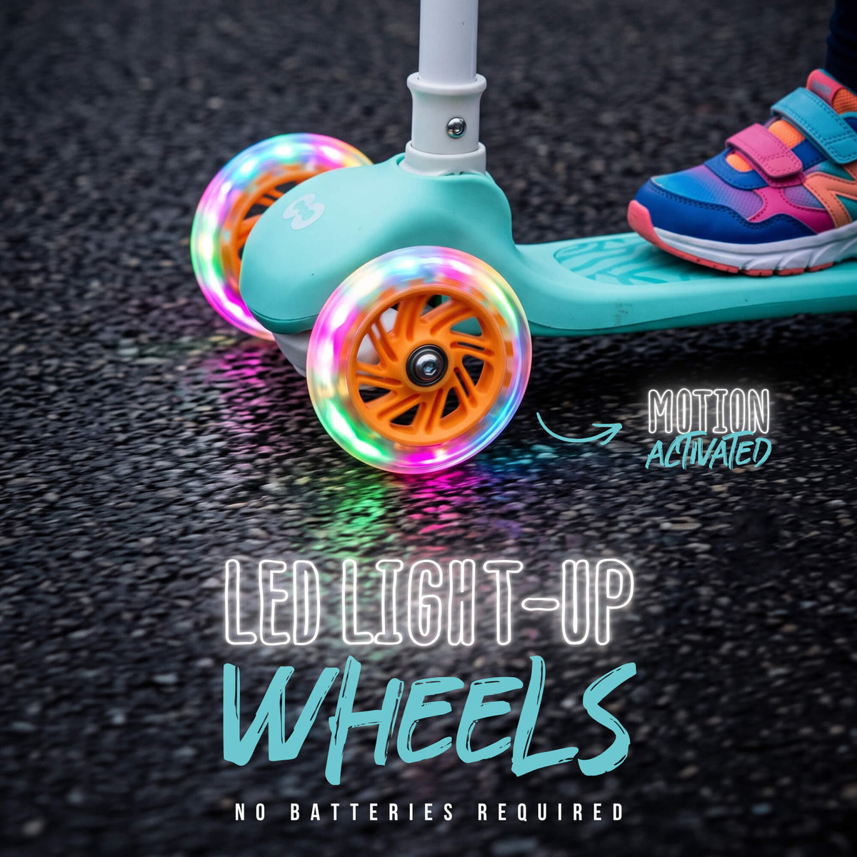 CORE Kids Foldy 3 Wheel Scooter - Teal/Peach