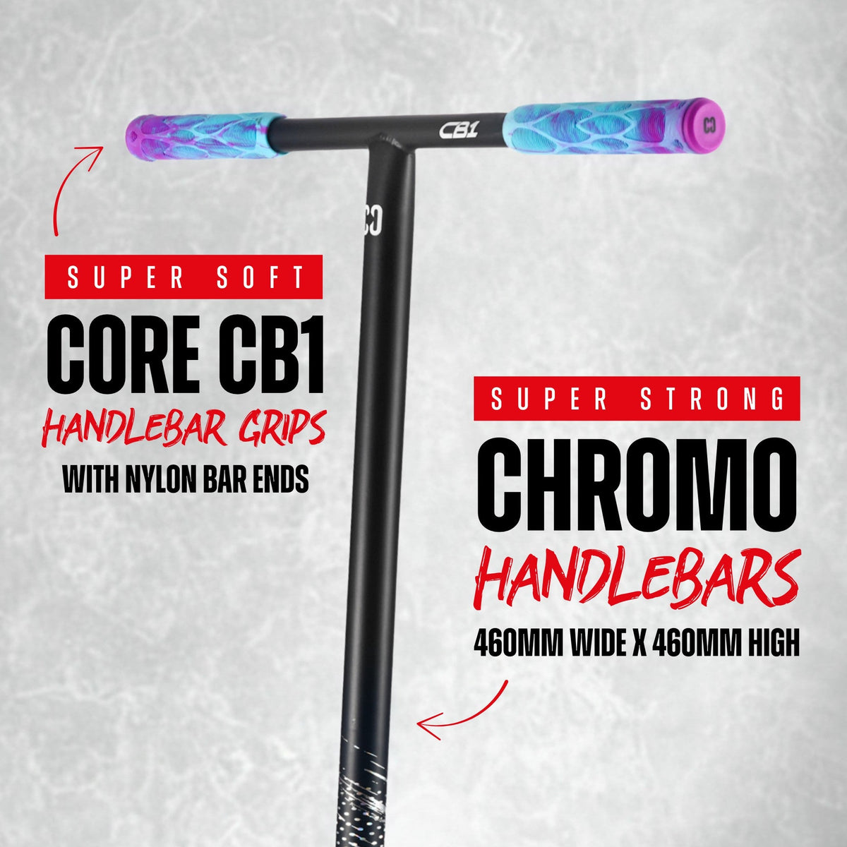 CORE CB1 beginner stunt scooter in black and neochrome