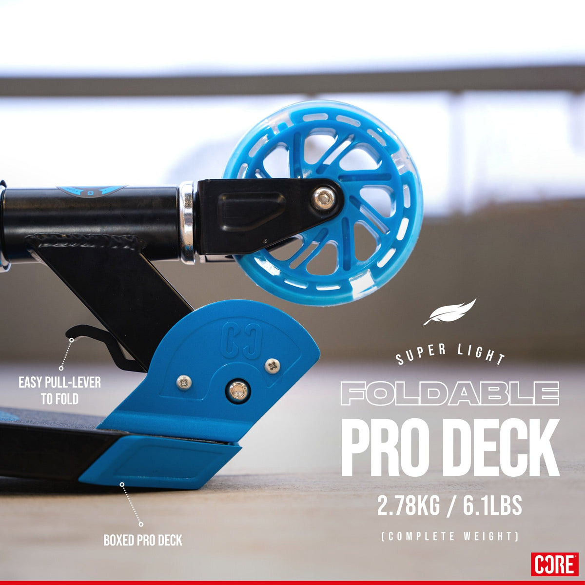 CORE Kids Foldy Black & Blue Kick Scooter For Kids I Kick Scooter For Kids Easy Fold