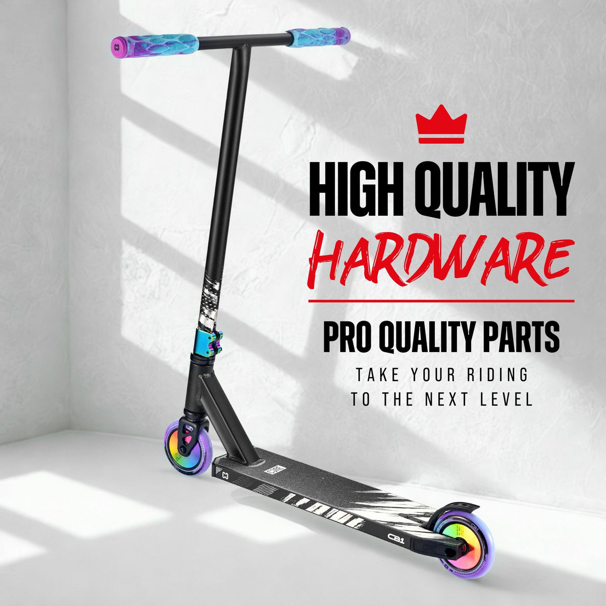 CORE CB1 beginner stunt scooter in black and neochrome