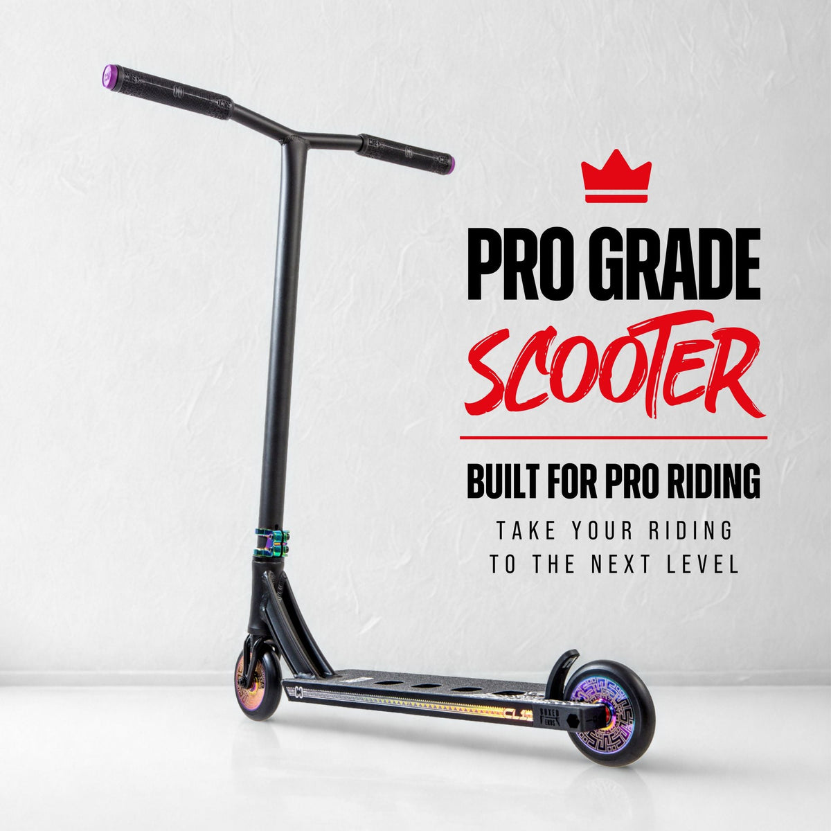 CORE CL1 complete stunt scooter in black and neochrome - lifestyle