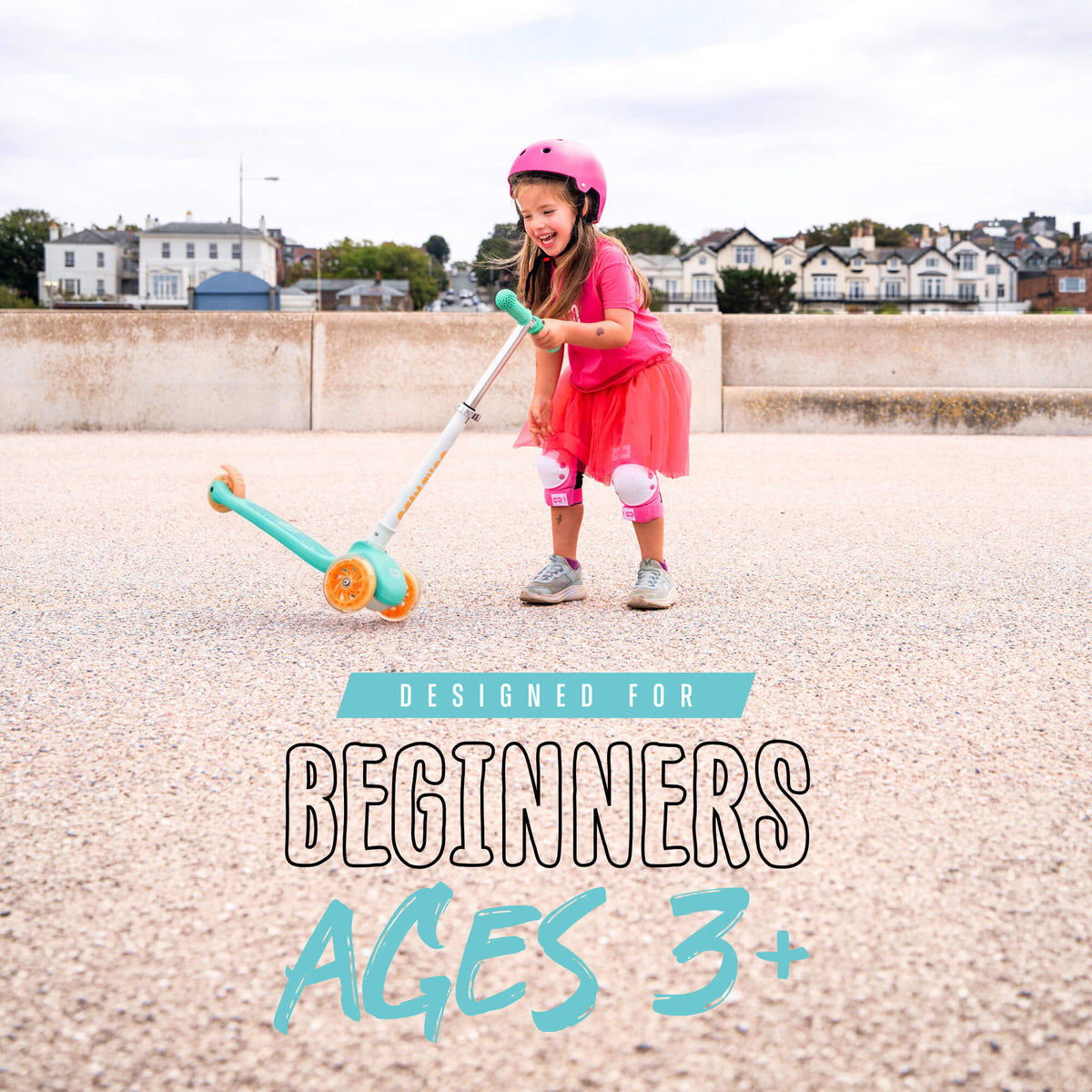 CORE Kids Foldy 3 Wheel Scooter - Teal/Peach