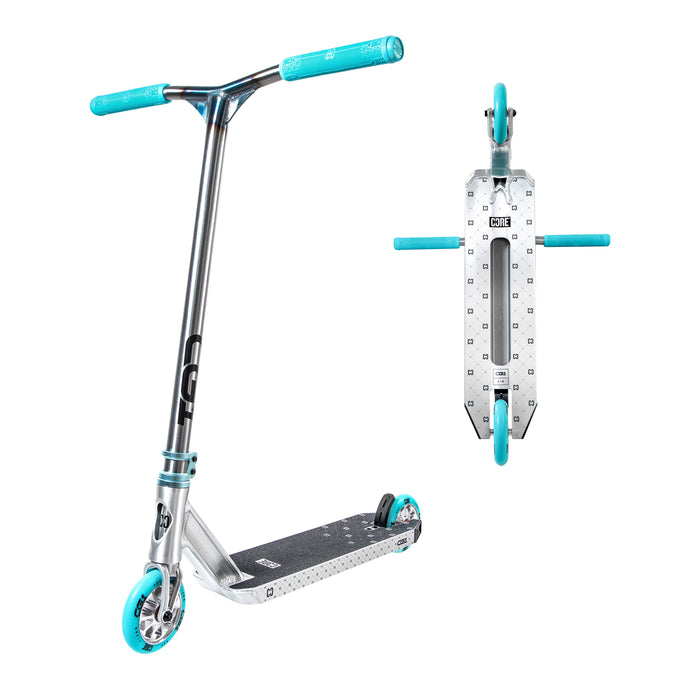 CORE CG1 complete stunt scooter in raw and teal