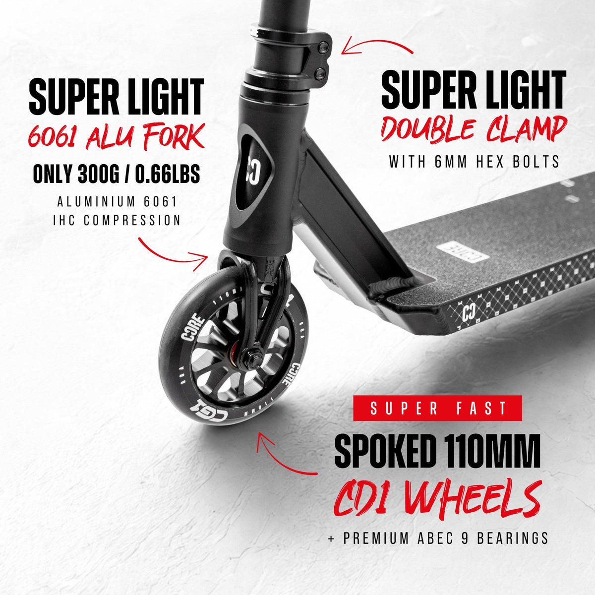CORE CG1 complete stunt scooter in black