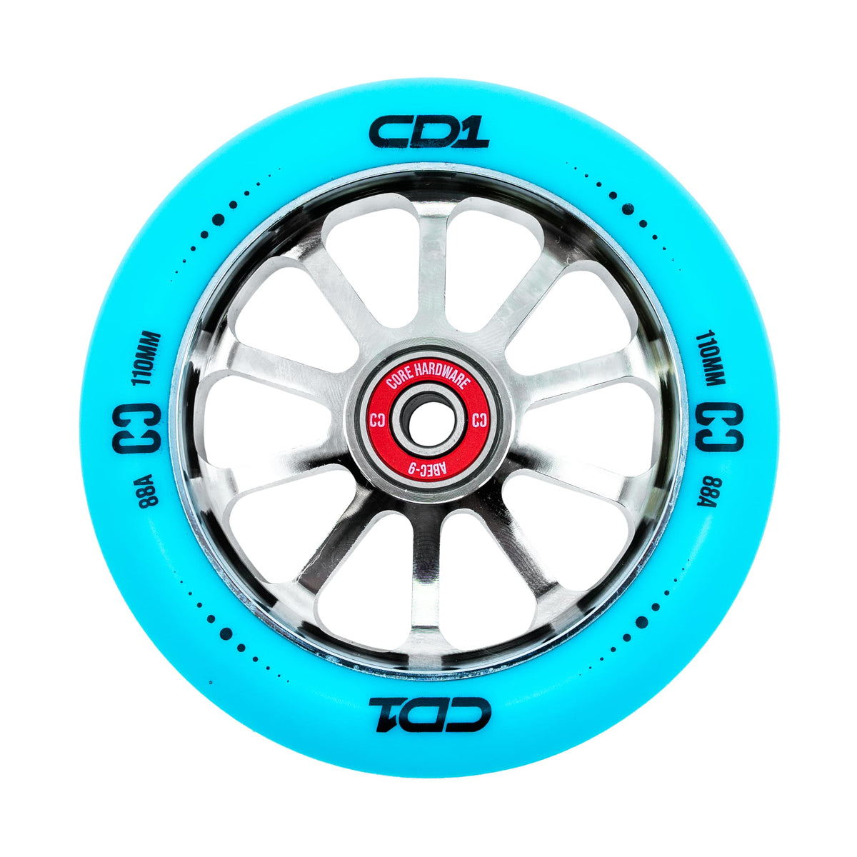 CORE CD1 Spoked Stunt Scooter Wheel 110mm - Blue/Chrome