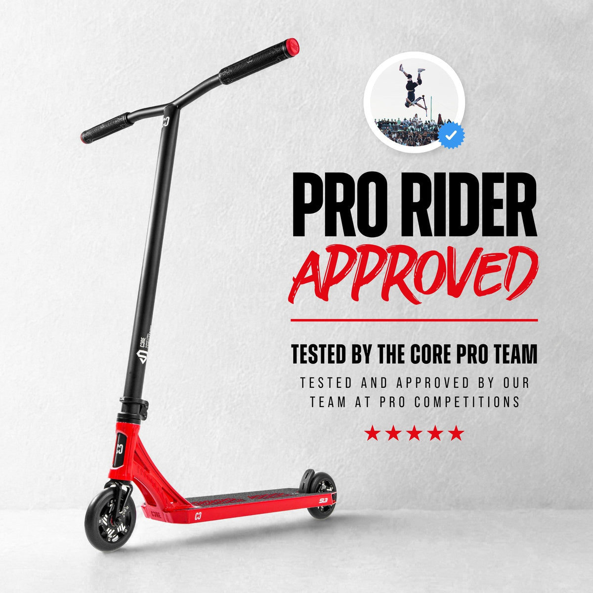 CORE SL3 complete stunt scooter in red and black