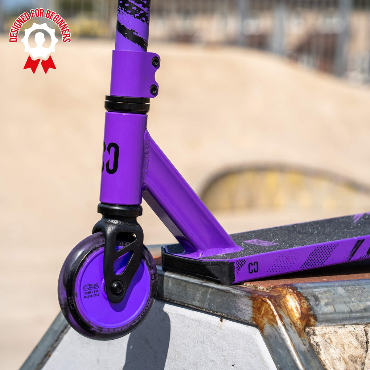 CORE CB1 complete scooter in black and purple