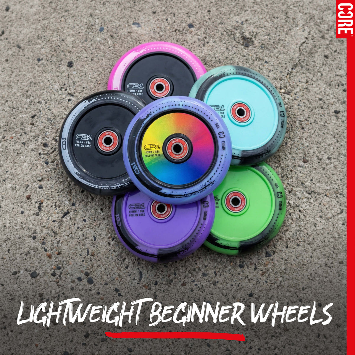 CORE CB1 Plastic Hollow Core Scooter Wheel 110mm - Lime/Blue