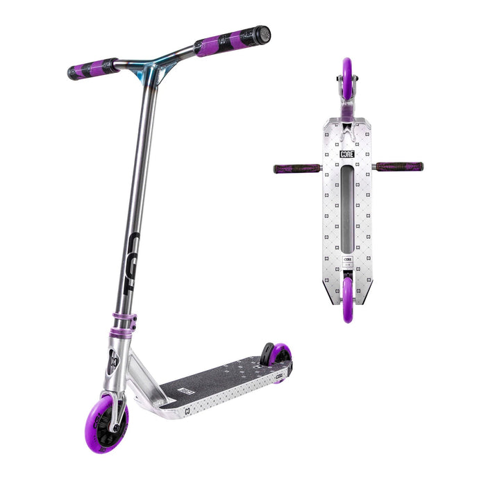 CORE CG1 complete stunt scooter in raw and purple