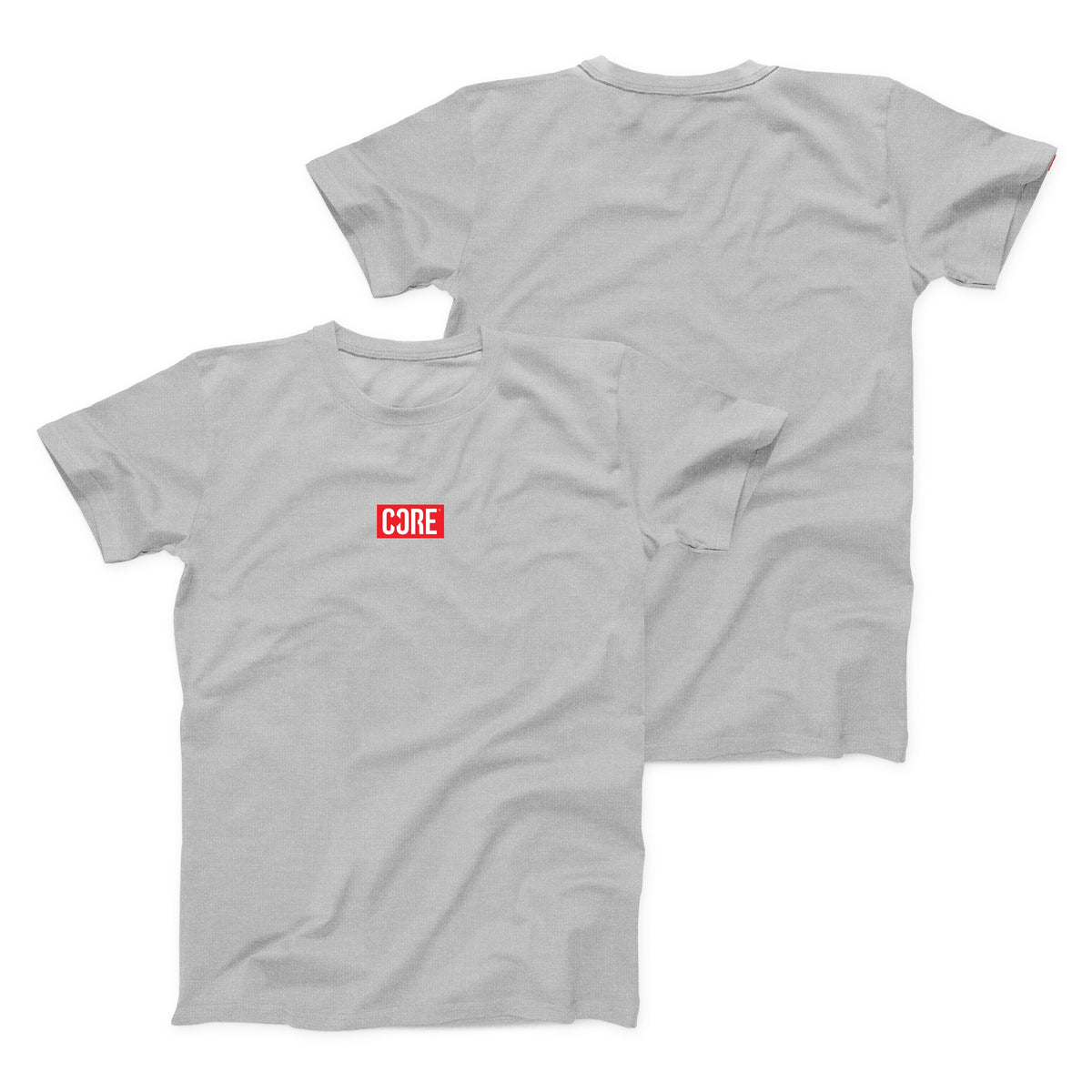 CORE Mini Box Logo T-Shirt – Grey/Red