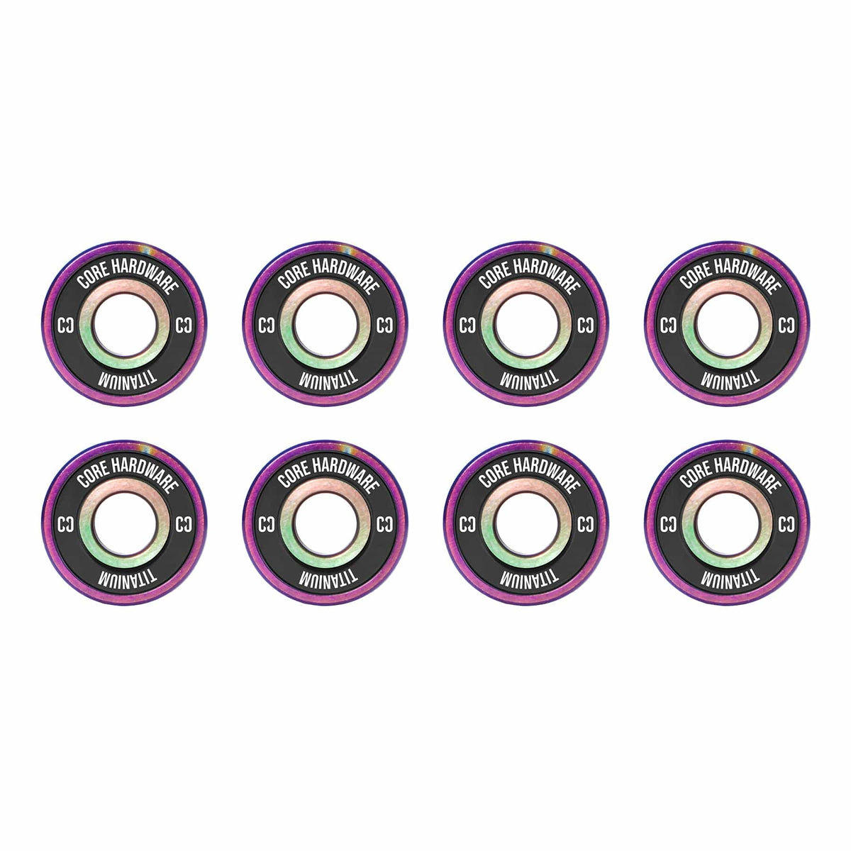 CORE Hardware Titanium Skate Bearings NeoChrome 8PK I Skate Board Bearings Multi