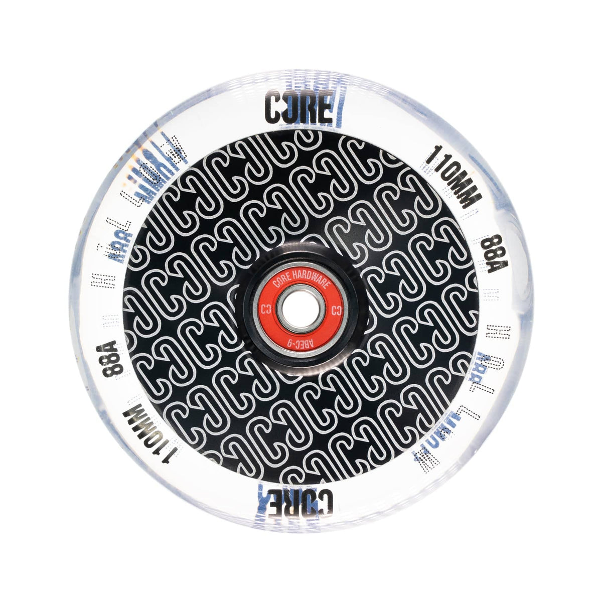 CORE Hollow Stunt Scooter Wheel Repeat 110mm - Clear/Black 5060719852647