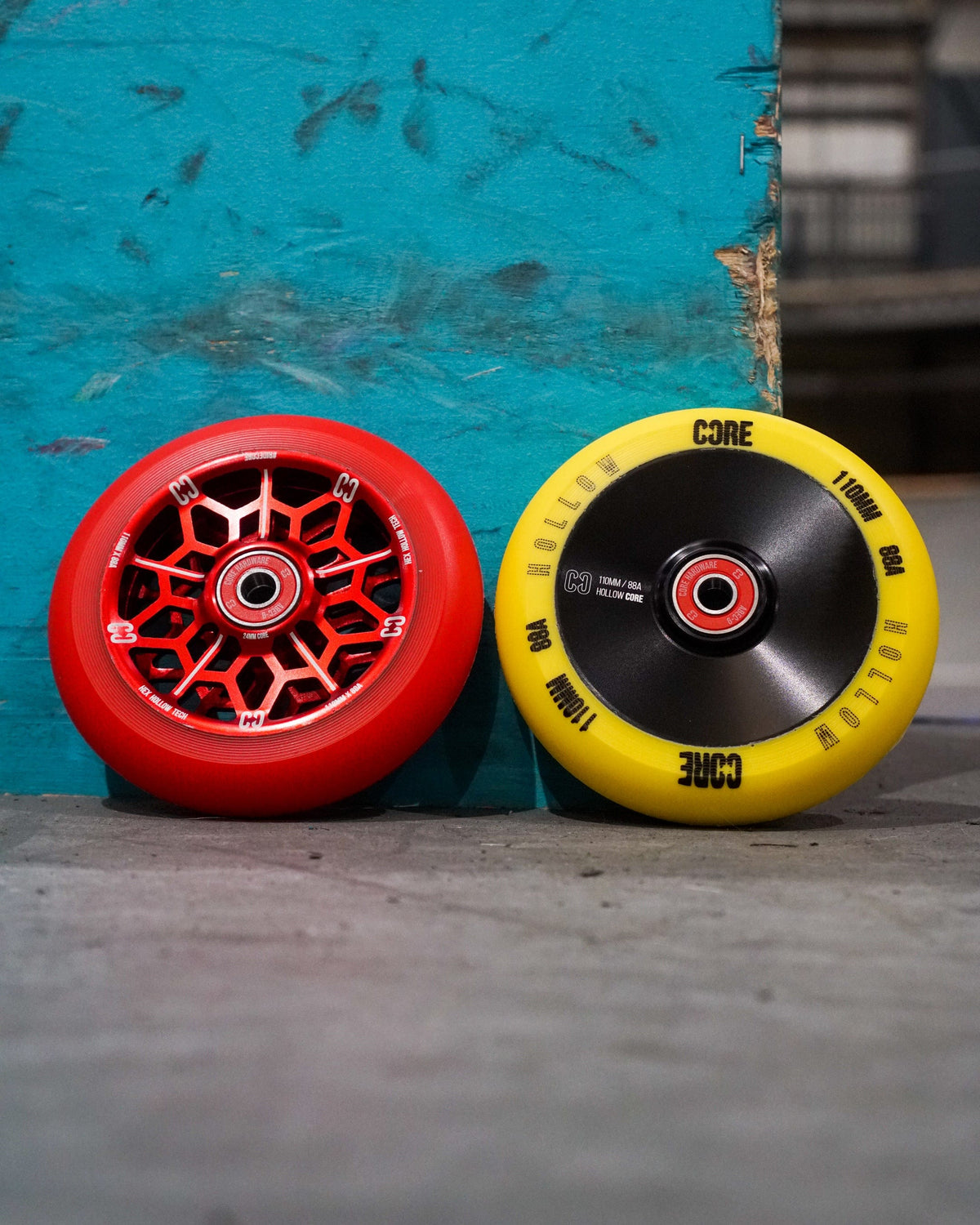 CORE Hex Hollow Stunt V2 Yellow-Black Scooter Wheel 110mm I Scooter Wheel Alternate Colors
