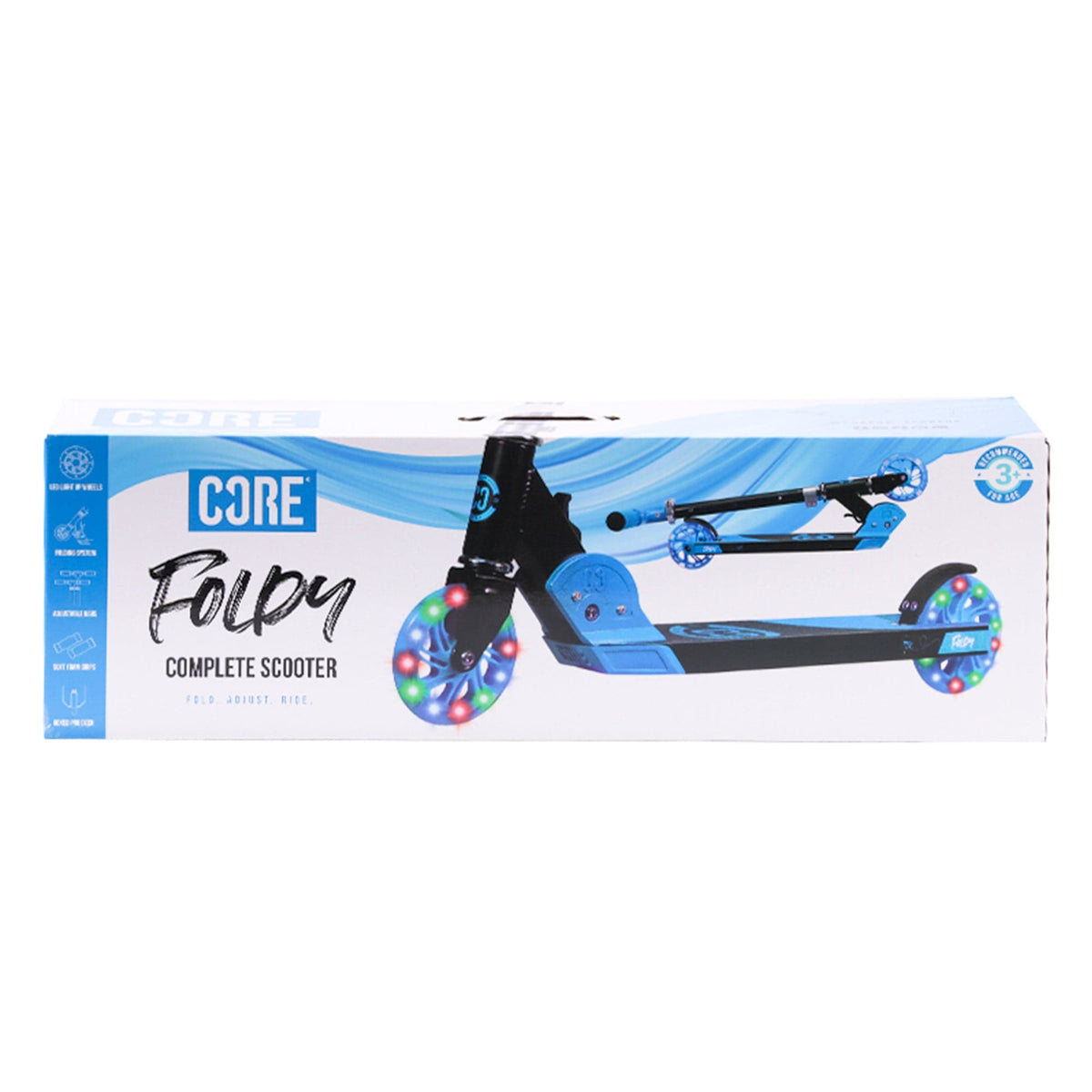 CORE Kids Foldy Black & Blue Kick Scooter For Kids I Kick Scooter For Kids Box