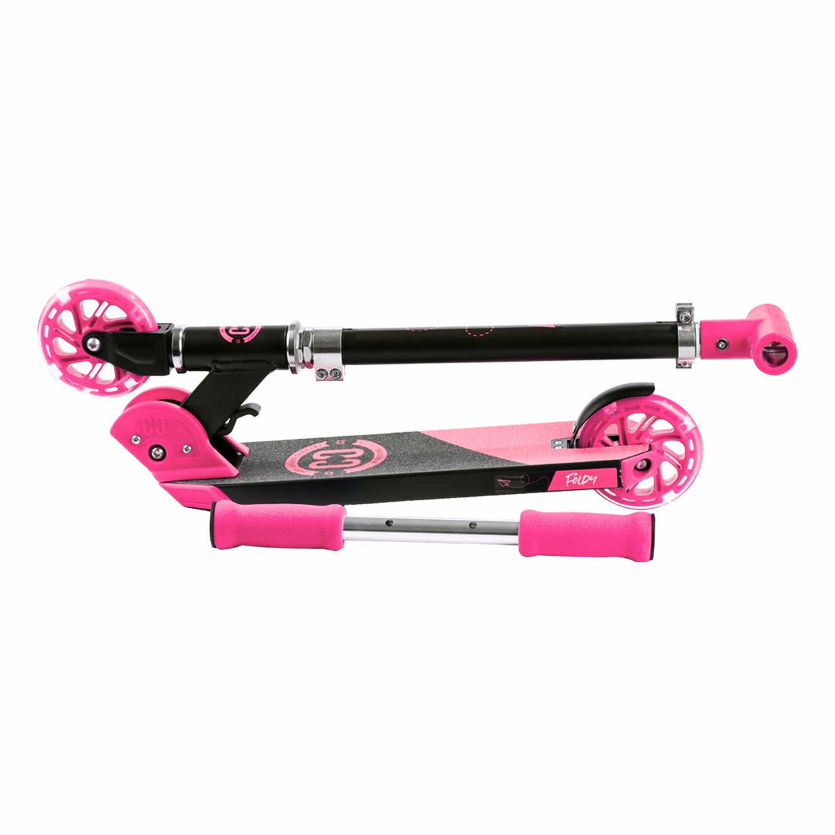 CORE Kids Foldy Black & Pink Kick Scooter For Kids I Kick Scooter For Kids Foldable