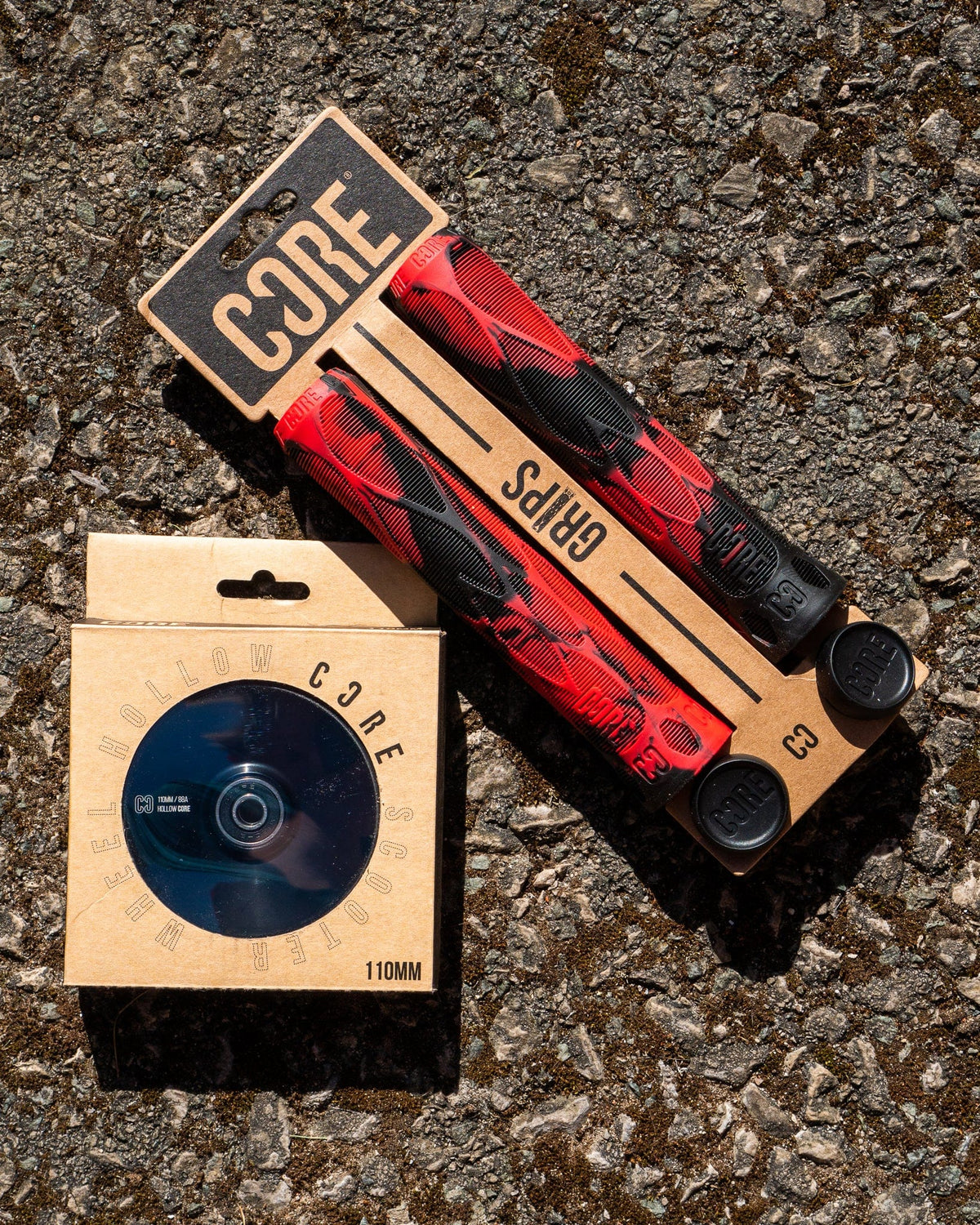 CORE Pro Scooter Handlebar Grips Soft 170mm Lava Red/Black I Scooter Grips Products