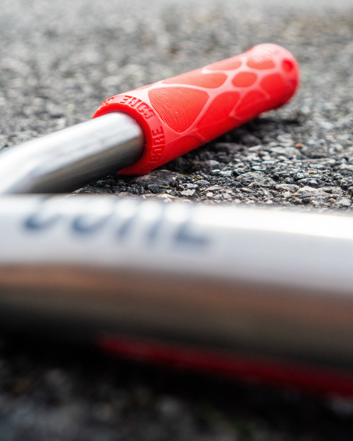 CORE Pro Scooter Handlebar Grips Soft 170mm Red I Scooter Grips Product In Use Outside
