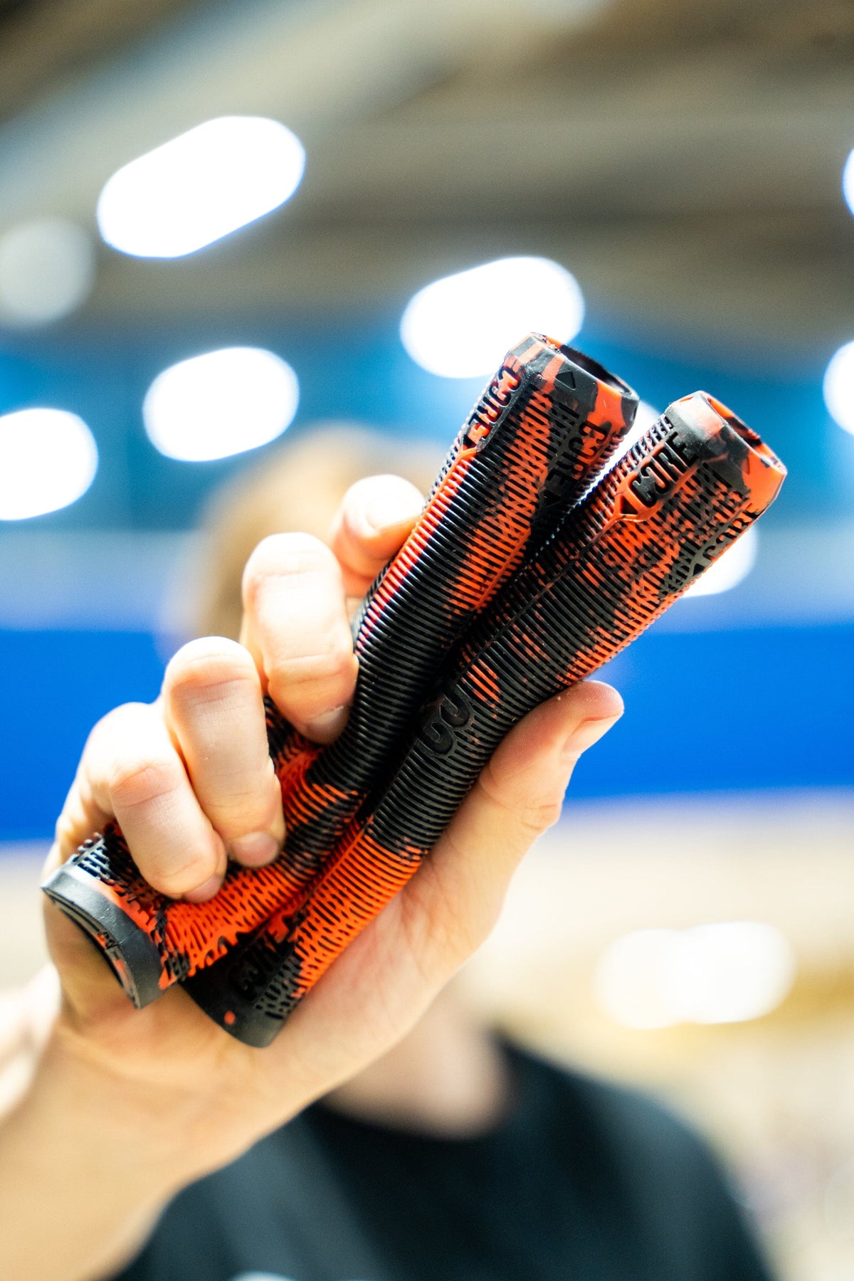 CORE Skinny Boy Scooter Handlebar Grips 170mm Lava I Scooter Grips Holding Squish