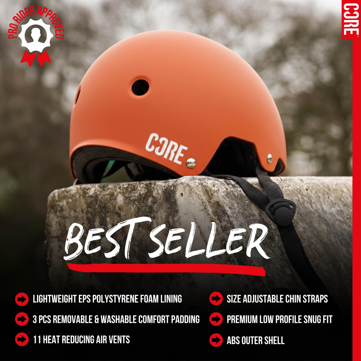 CORE Action Sports Helmet – Peach
