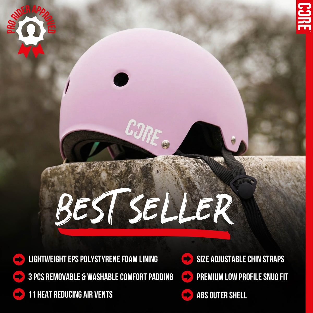 CORE Action Sports Helmet - Pink
