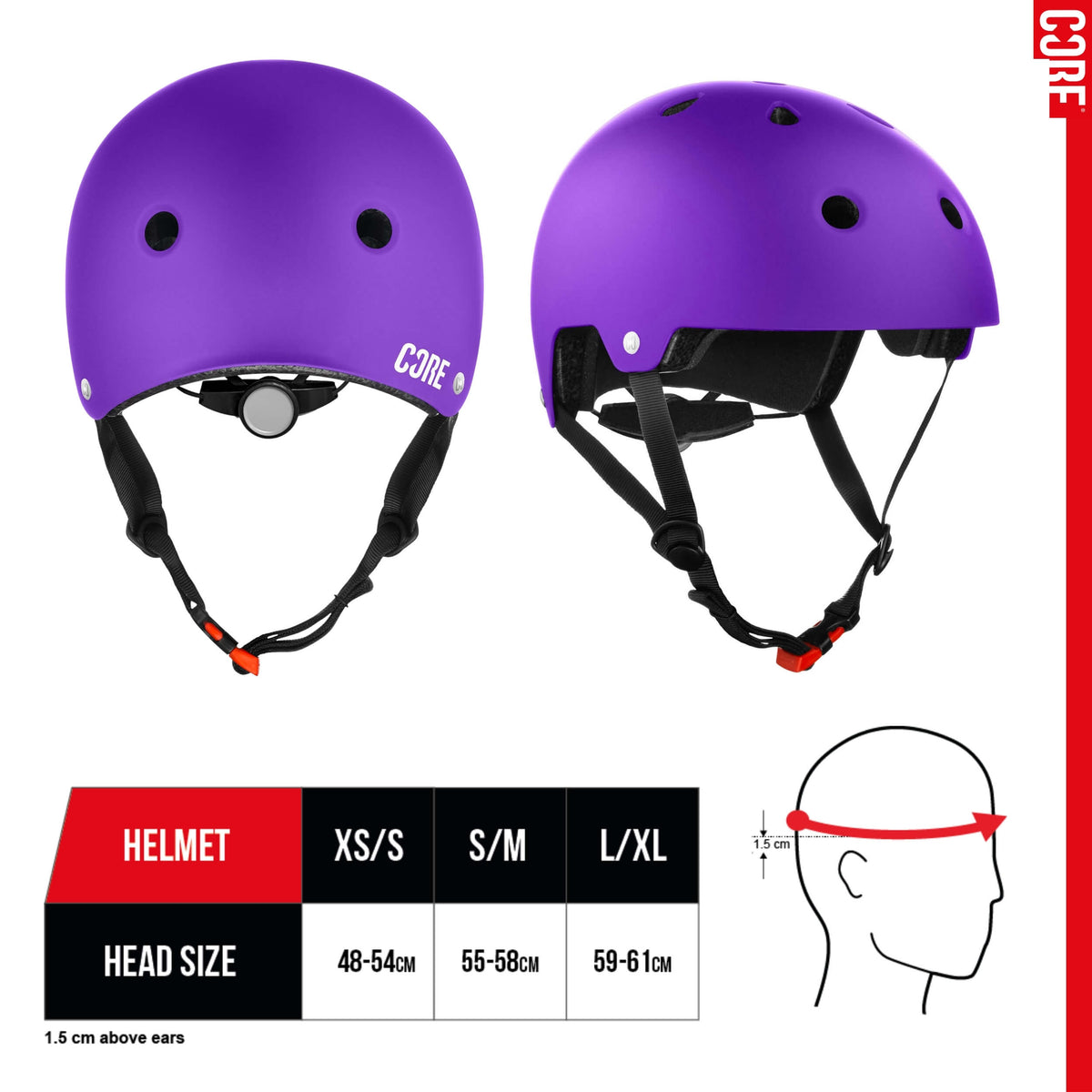 CORE Action Sports Helmet – Purple