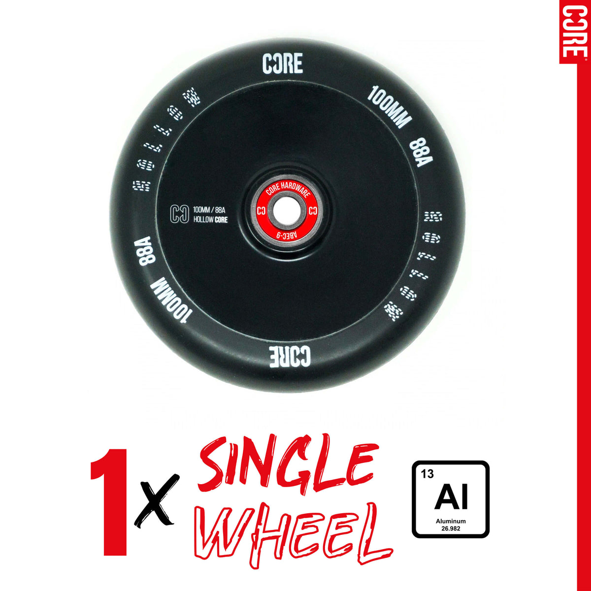 CORE Hollow Stunt Scooter Wheel 100mm - Black