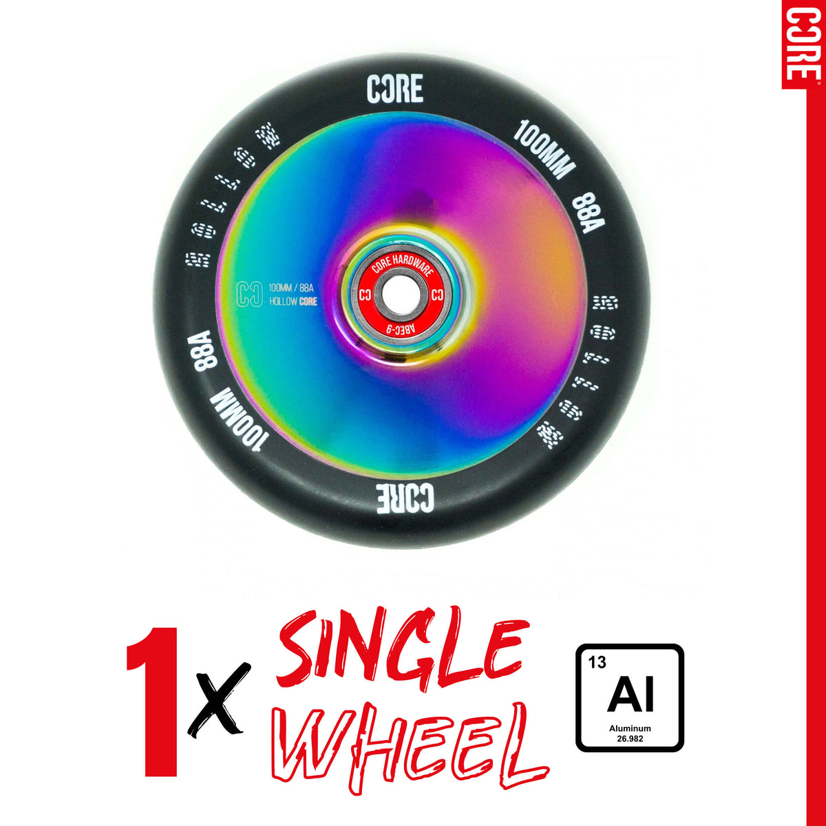 CORE Hollow Stunt Scooter Wheel 100mm - NeoChrome/Black