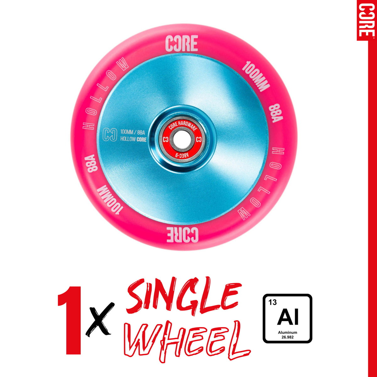 CORE Hollow Stunt Scooter Wheel 100mm - Pink/Blue