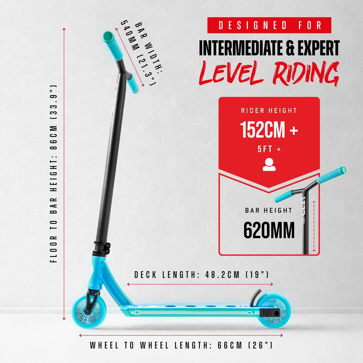 CORE CL1 complete stunt scooter in turtlescent teal - lifestyle