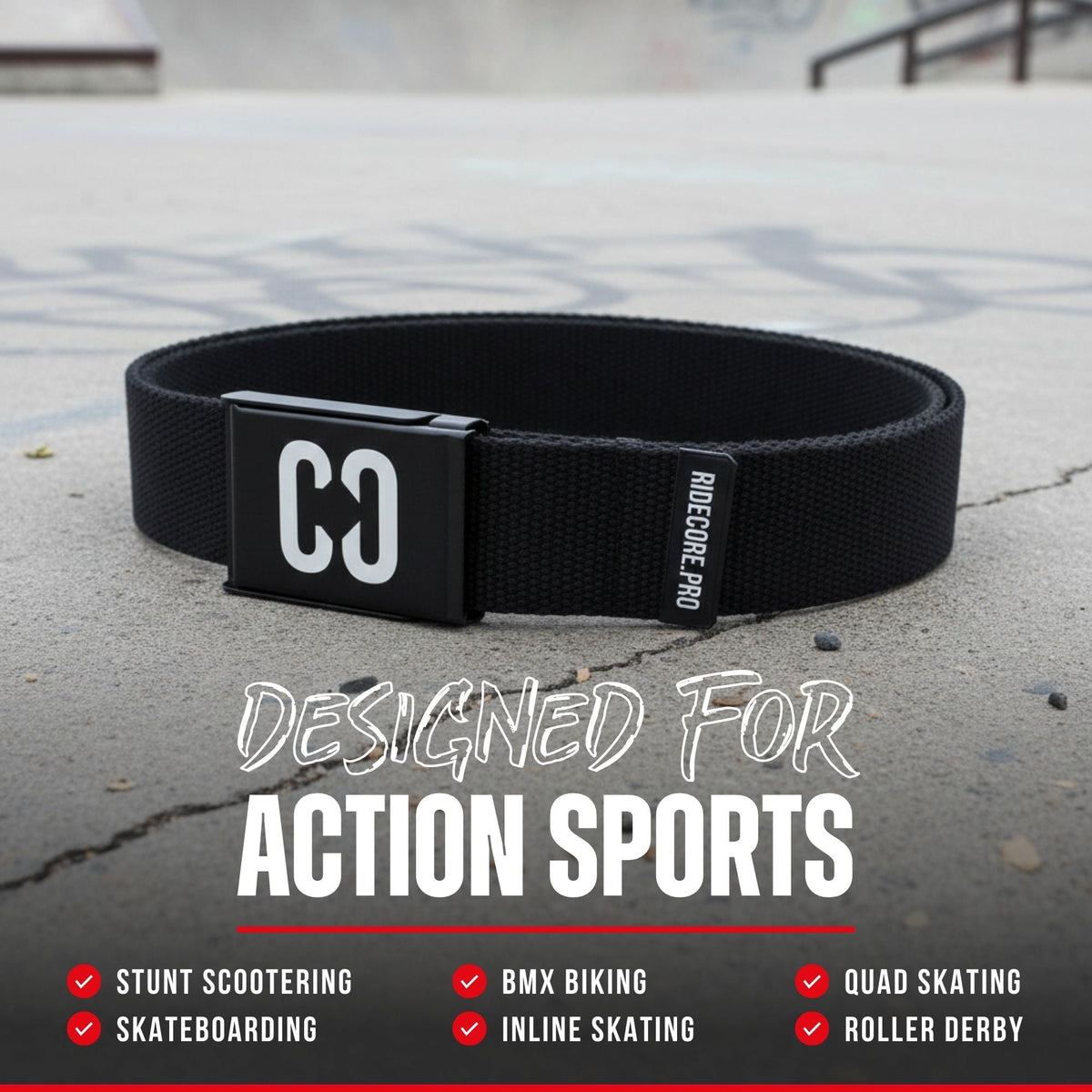 CORE Stretch Webbing Clamp Belt - Black/Black