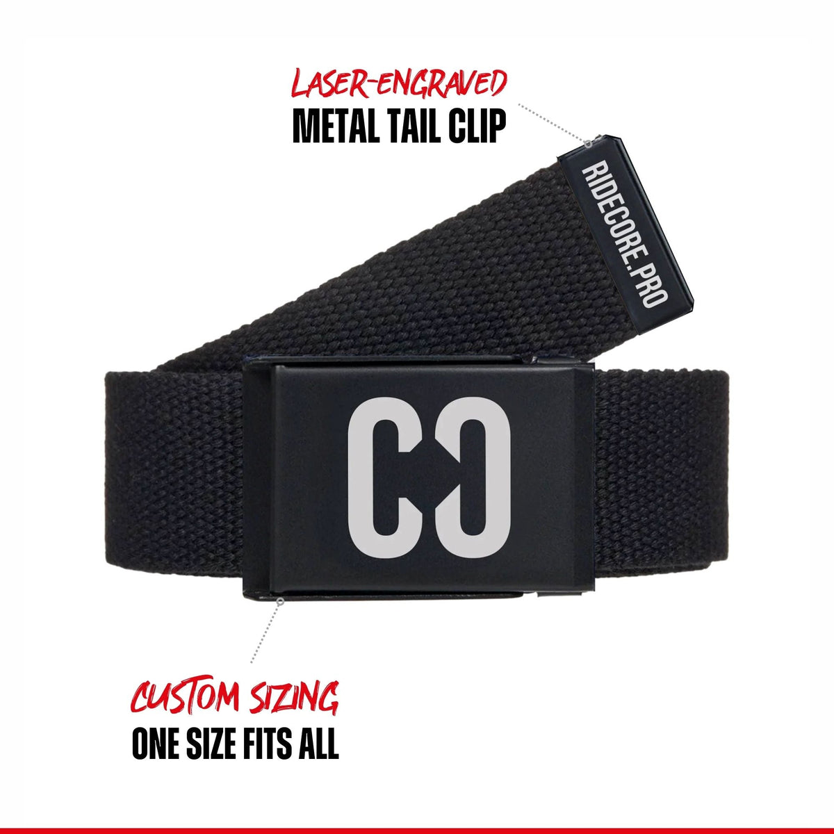 CORE Stretch Webbing Clamp Belt - Black/Black