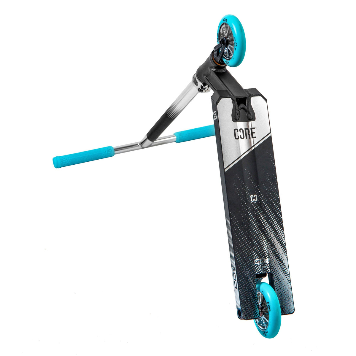 CORE CD1 complete stunt scooter in chrome and teal