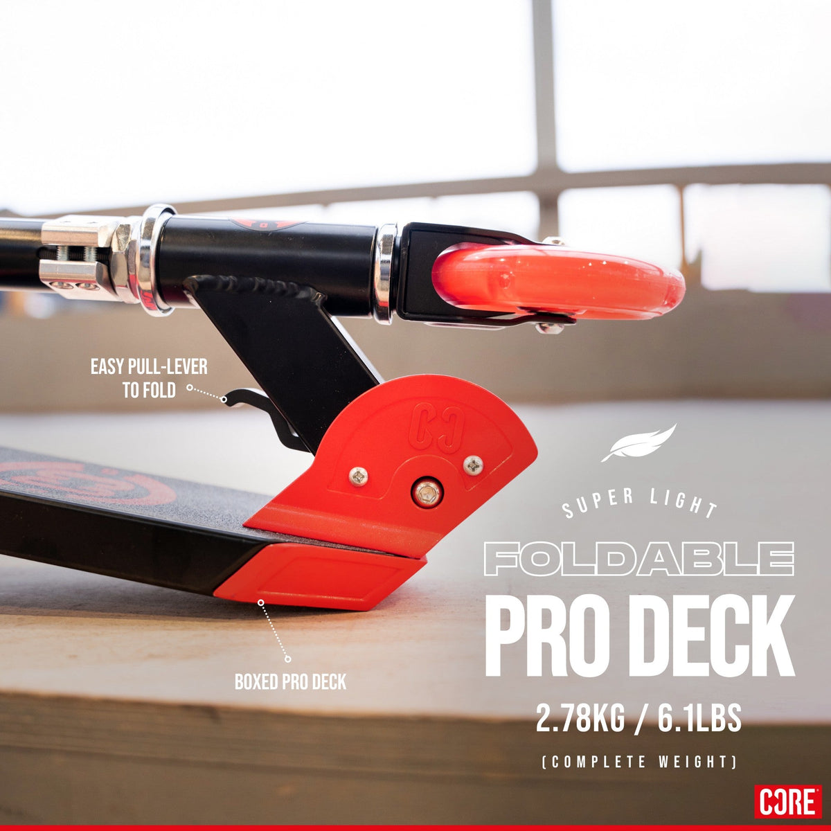 CORE Kids Foldy Black & Red Kick Scooter For Kids I Kick Scooter For Kids Foldable