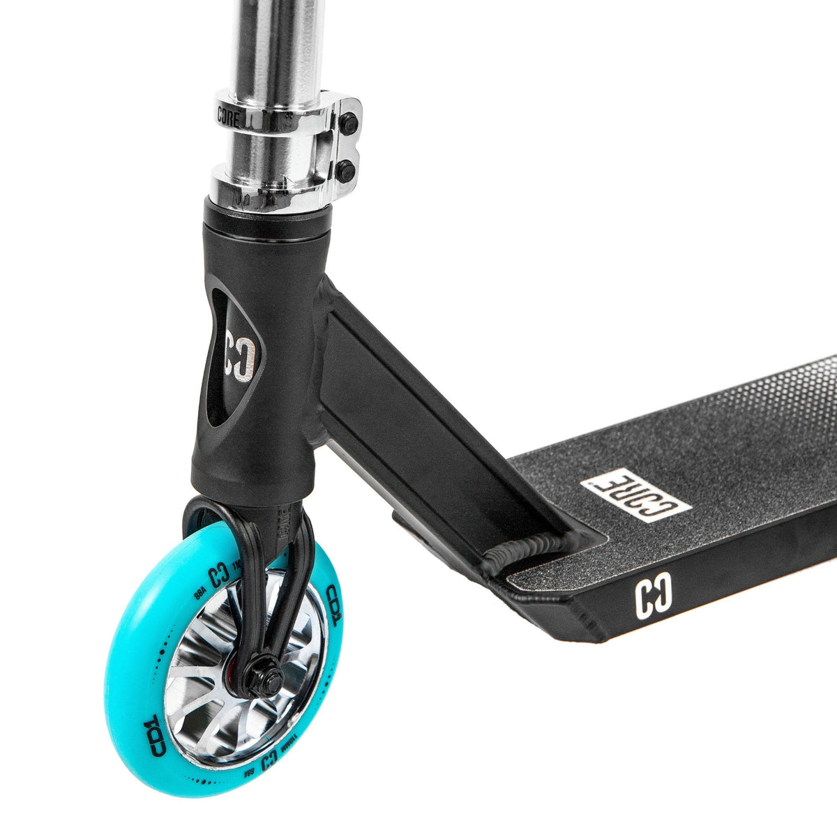 CORE CD1 complete stunt scooter in chrome and teal