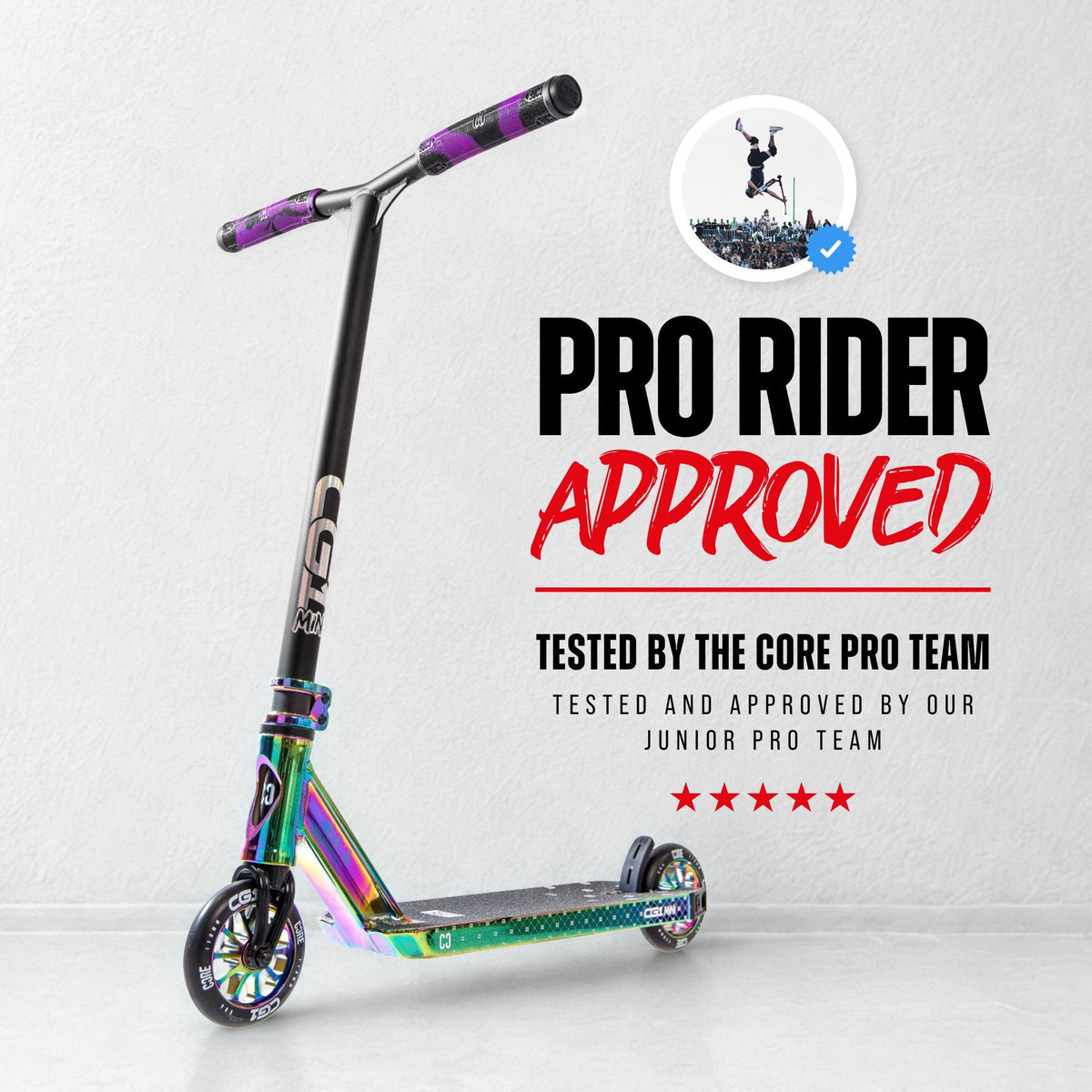 CORE CG1 Mini complete stunt scooter in neochrome and black