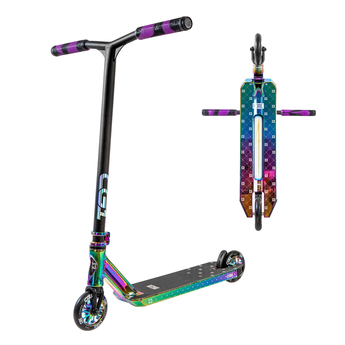 CORE CG1 complete stunt scooter in neochrome and black