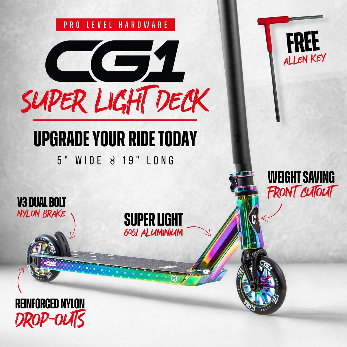 CORE CG1 complete stunt scooter in neochrome and black