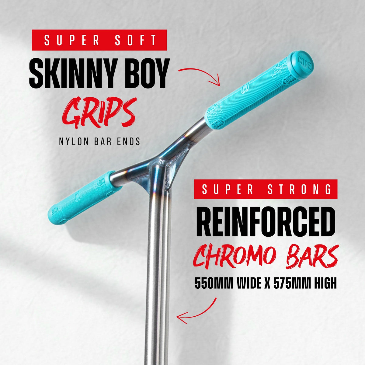CORE CG1 complete stunt scooter in raw and teal