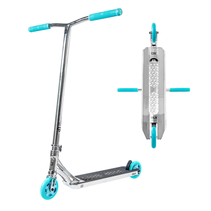CORE SL3 complete stunt scooter in chrome and teal