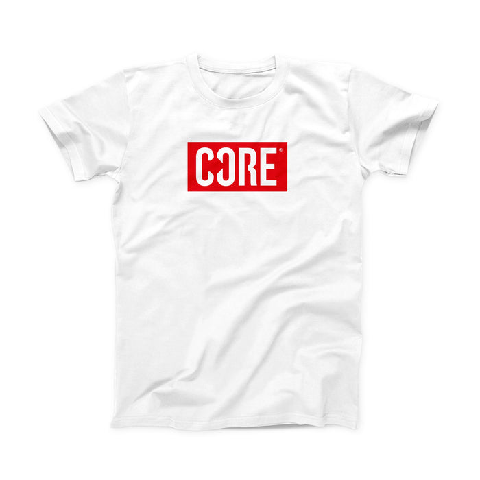 CORE Box Logo T-Shirt – White/Red