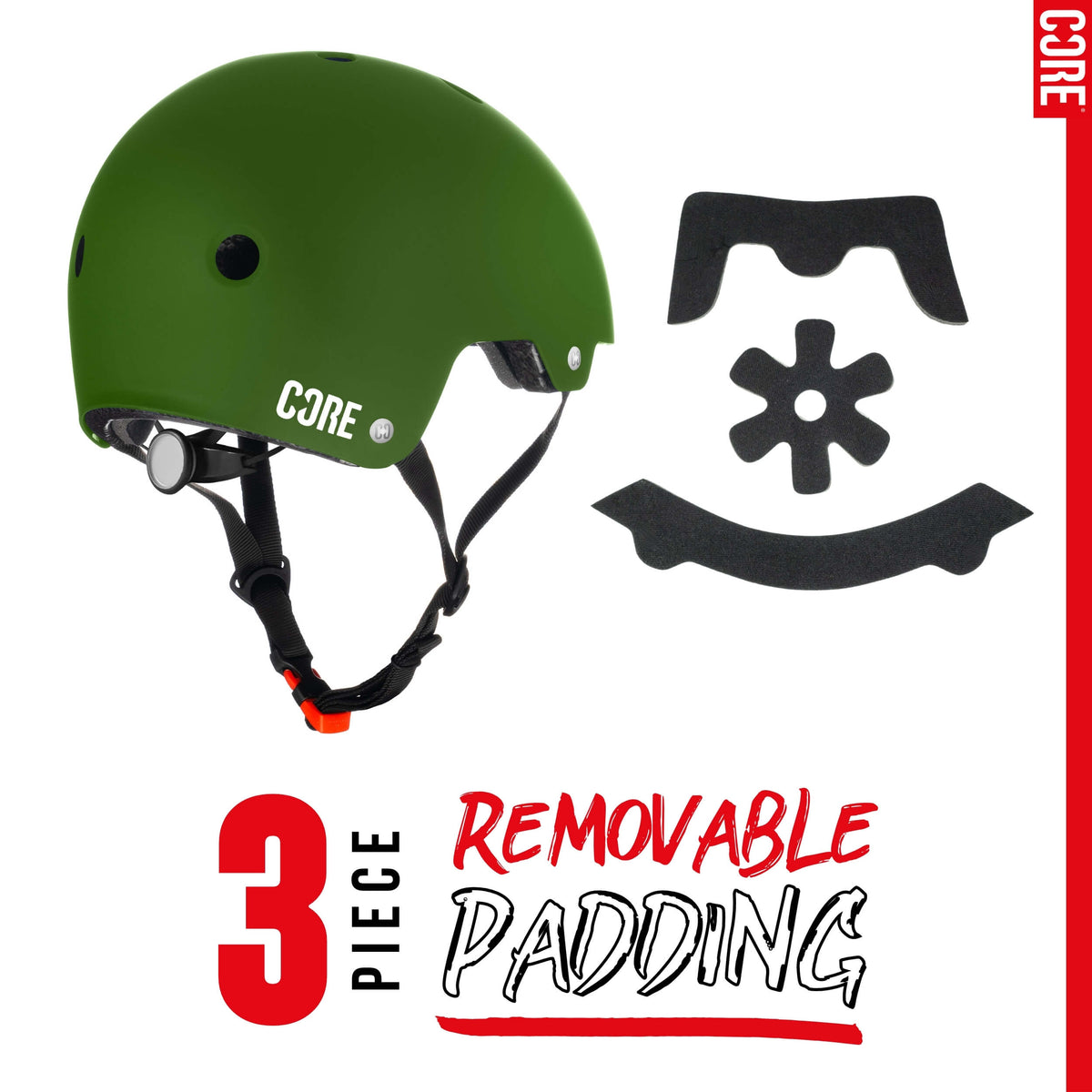 CORE Action Sports Helmet - Army Green