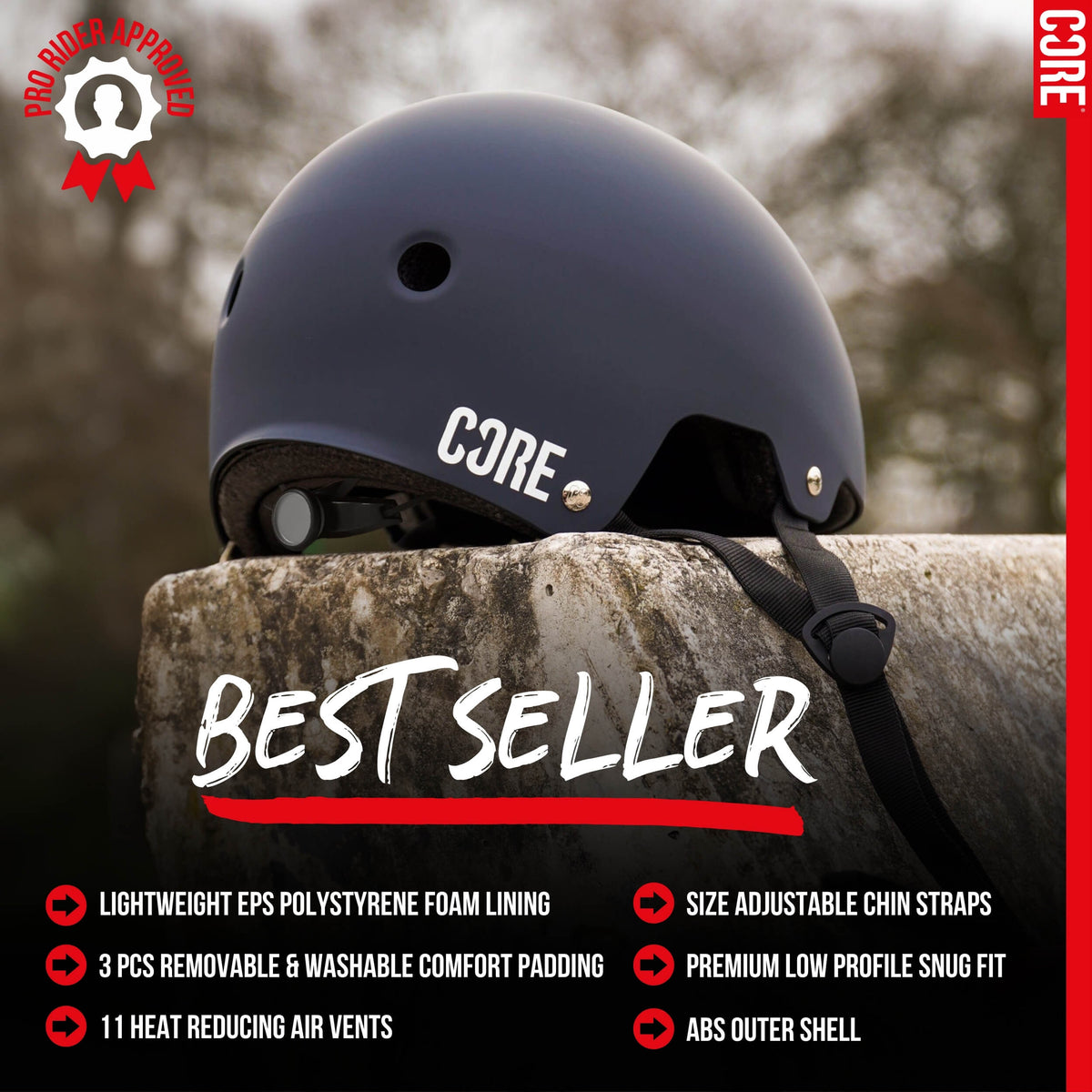 CORE Action Sports Helmet - Black