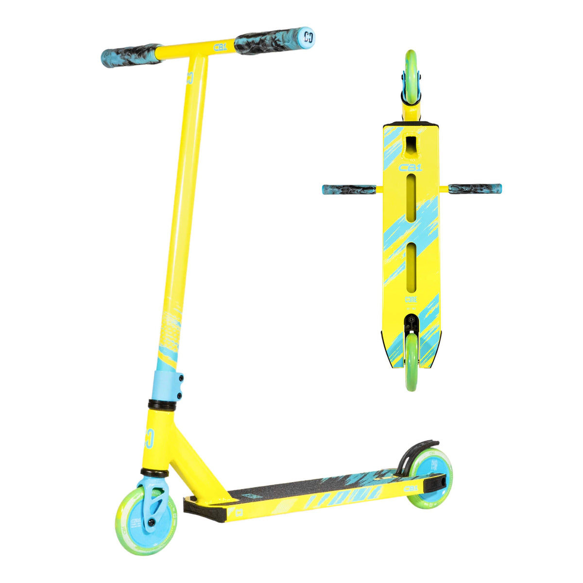 CORE CB1 complete scooter for kids in neon and blue