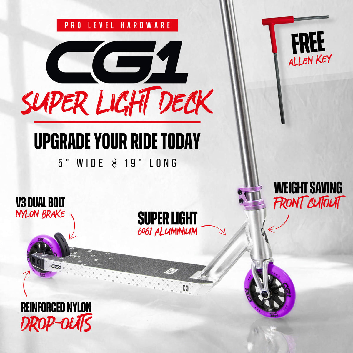 CORE CG1 Complete Scooter - Raw/Purple