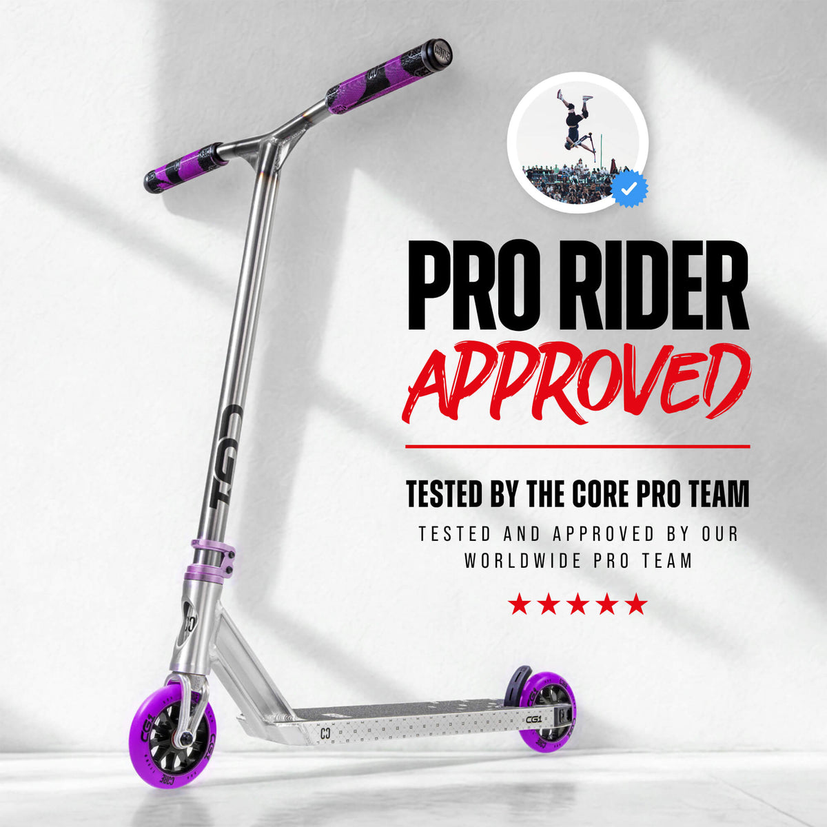 CORE CG1 Complete Scooter - Raw/Purple
